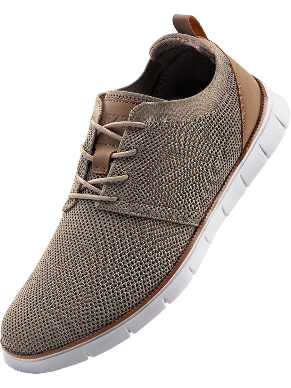 Men's Khaki Mesh Breathable Lace Up Lightweight Walking Casual Oxfords Sneaker
